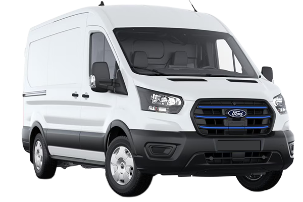 Vue latérale du fourgon FORD E-TRANSIT - 2022 – modèle utilitaire aménageable